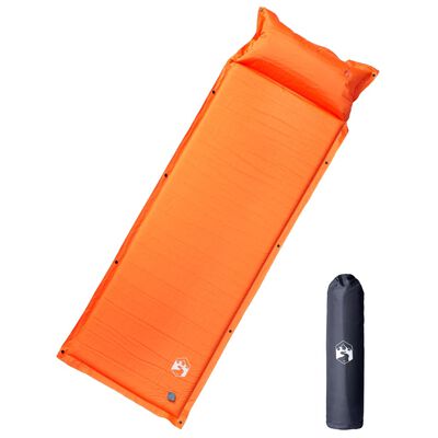 vidaXL Samonapihljivo ležišče za kampiranje z blazino 1 osebo oranžno