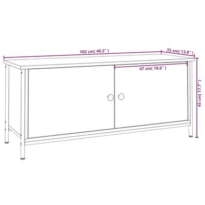 vidaXL TV omarica z vrati črna 102x35x45 cm inženirski les