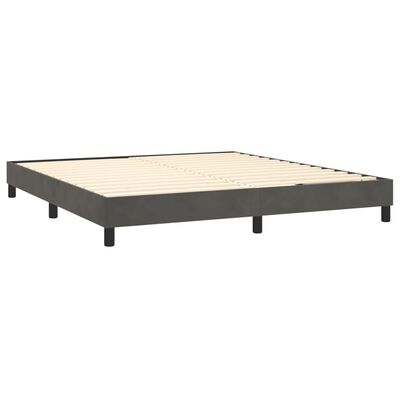 vidaXL Box spring postelja z vzmetnico temno siva 180x200 cm žamet