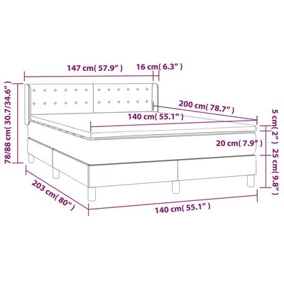 vidaXL Box spring postelja z vzmetnico črn 140x200 cm umetno usnje