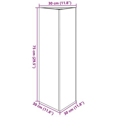 vidaXL Vrtno korito bela trikotna 30x26x75 cm jeklo