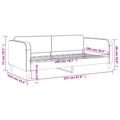 vidaXL Raztegljiva postelja črna 100x200 cm blago