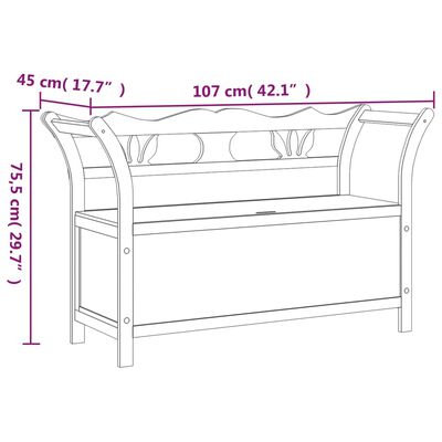 vidaXL Klop 107x45x75,5 cm trden les jelke