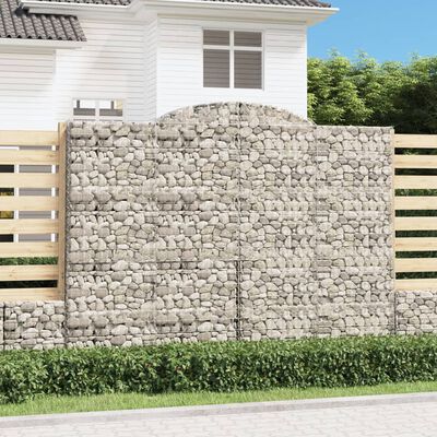 vidaXL Obokane gabion košare 5 kosa 300x30x220/240 cm pocinkano železo