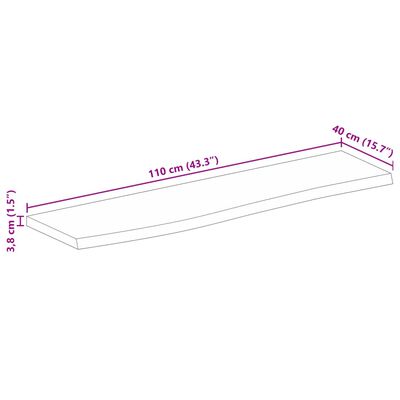 vidaXL Mizna plošča 110x40x3,8cm naraven rob trden robusten mangov les