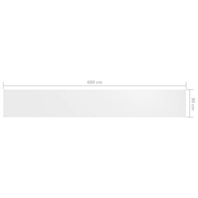 vidaXL Balkonsko platno belo 90x600 cm oksford blago