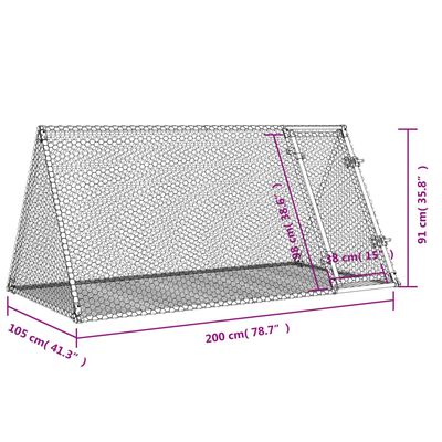 vidaXL Kletka za zajce srebrna 200x105x91 cm pocinkano jeklo