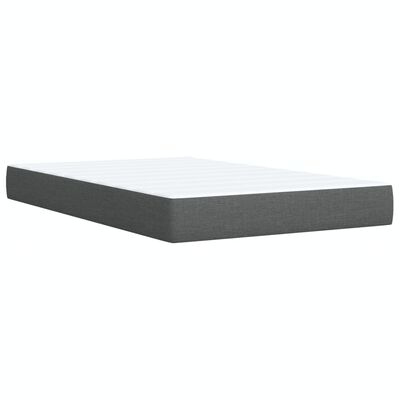 vidaXL Box spring postelja z vzmetnico temno siva 120x190 cm blago