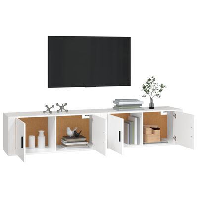 vidaXL Stenska TV omarica 2 kosa bela 100x34,5x40 cm