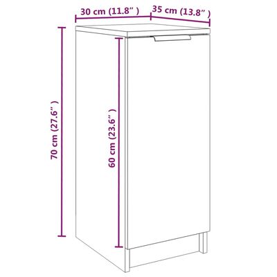 vidaXL Omarica za čevlje črna 30x35x70 cm inženirski les