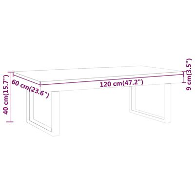 vidaXL Klubska mizica temno rjava in črna 120x60x40 cm MDF in železo