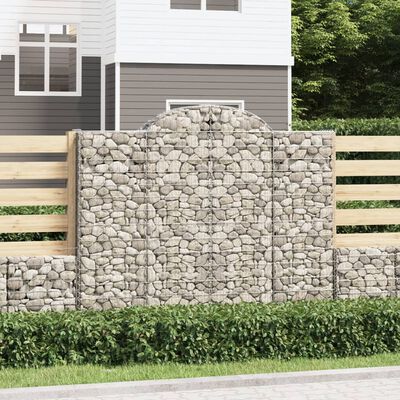 vidaXL Obokane gabion košare 7 kosov 200x50x160/180cm pocinkano železo