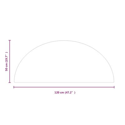 vidaXL Steklena plošča za kamin polkrožna 1200x500 mm