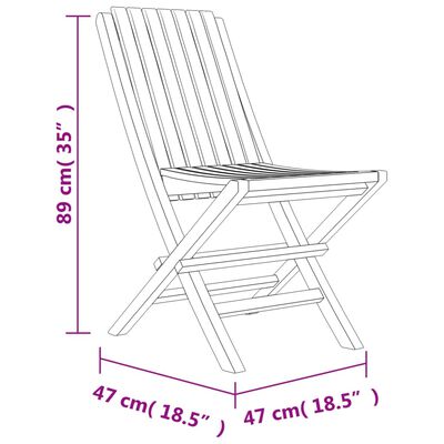 vidaXL Zložljivi vrtni stoli 8 kosa 47x47x89 cm trdna tikovina