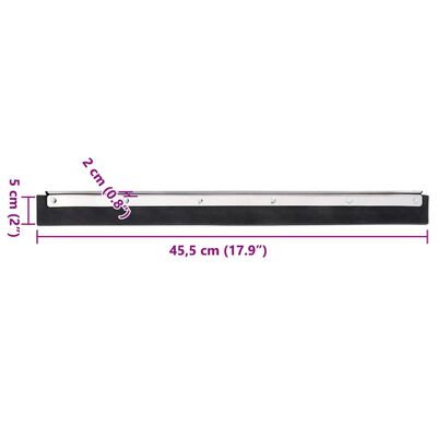 vidaXL Glava za čistilec tal 45,5x2x5 cm jeklo in guma