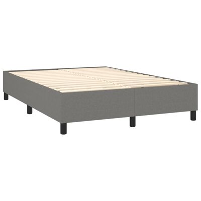 vidaXL Box spring posteljni z vzmetnico temno siv 140x190 cm blago