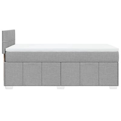 vidaXL Box spring postelja z vzmetnico svetlo siva 90x200 cm blago