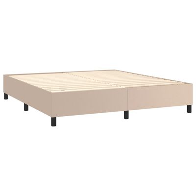 vidaXL Box spring postelja z vzmetnico kapučino 160x200cm umetno usnje