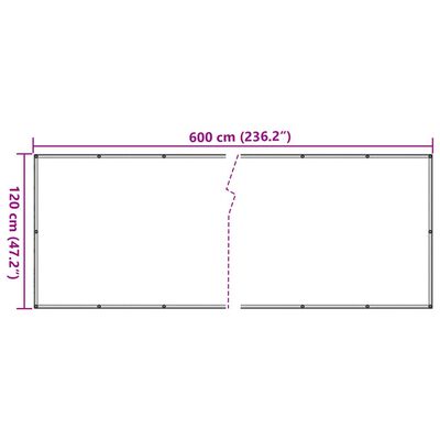 vidaXL Balkonsko platno za zasebnost videz kamna 600x120 cm PVC