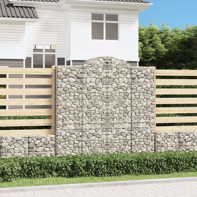 vidaXL Obokana gabion košara 14 kos 200x50x200/220 cm pocinkano železo