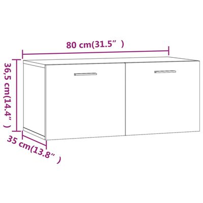 vidaXL Stenska omarica siva sonoma 80x35x36,5 cm inženirski les