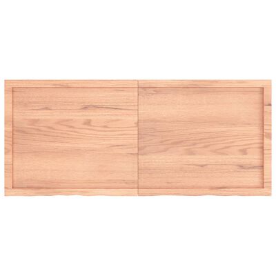 vidaXL Kopalniški pult svetlo rjav 140x60x(2-4) cm obdelan trden les