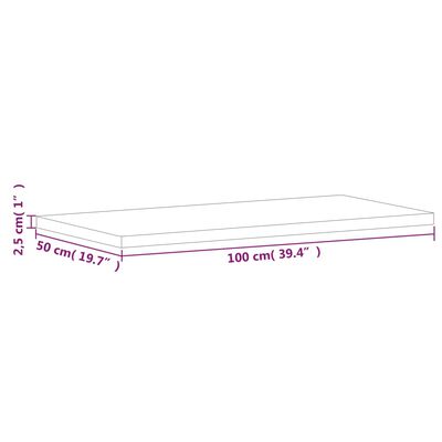 vidaXL Mizna plošča 100x50x2,5 cm pravokotna trdna bukovina