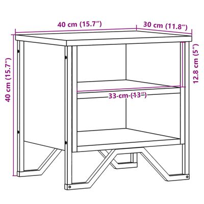 vidaXL Nočna omarica sonoma hrast 40x30x40 cm iverna plošča