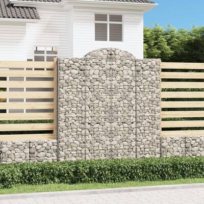 vidaXL Obokane gabion košare 15kosov 200x30x220/240cm pocinkano železo