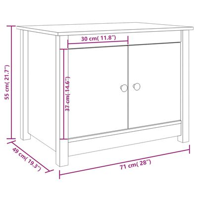 vidaXL Klubska mizica siva 71x49x55 cm trdna borovina