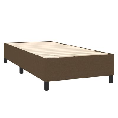 vidaXL Box spring postelja z vzmetnico temno rjava 100x200 cm blago