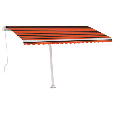 vidaXL Prostostoječa ročno zložljiva tenda 450x350 cm oranžna/rjava