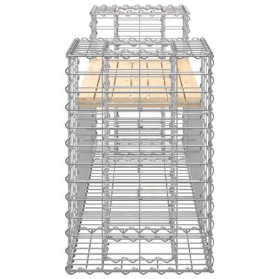 vidaXL Vrtna gabionska klop 183x41x60,5 cm trdna borovina