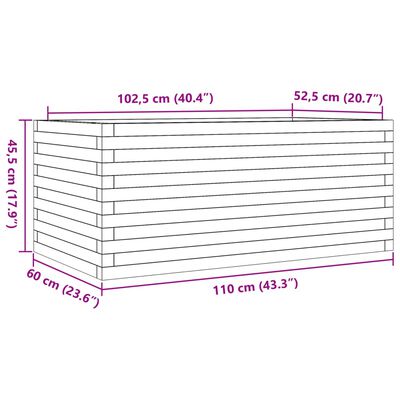 vidaXL Vrtno cvetlično korito 110x60x45,5 cm impregnirana borovina