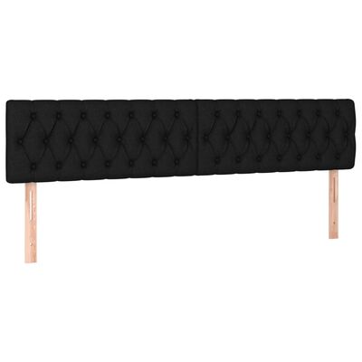 vidaXL Box spring postelja z vzmetnico LED črna 120x190 cm blago