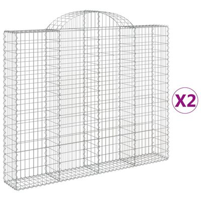 vidaXL Obokane gabion košare 2 kosa 200x30x160/180 cm pocinkano železo