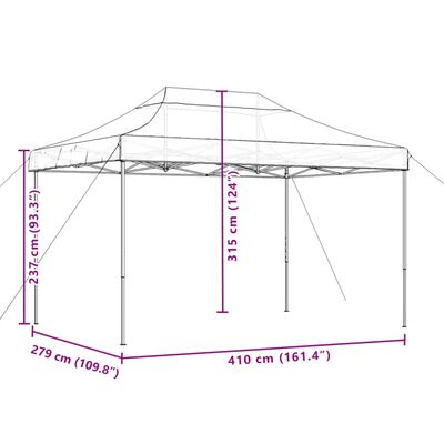 vidaXL Zložljiv pop-up šotor za zabave oranžen 410x279x315 cm