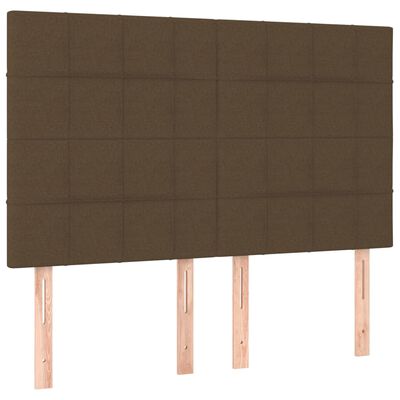 vidaXL Box spring postelja z vzmetnico temno rjav 140x190 cm blago