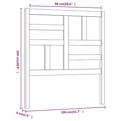 vidaXL Posteljno vzglavje 106x4x104 cm trdna borovina