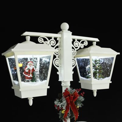 vidaXL Novoletna ulična svetilka z Božičkom bela in rdeča 81x40x188 cm
