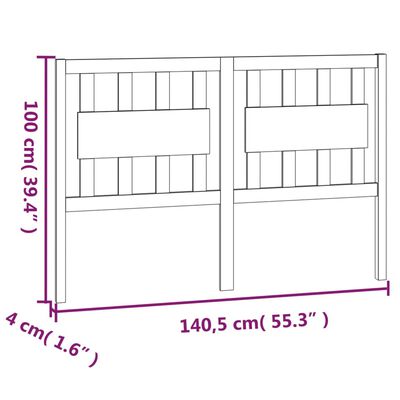 vidaXL Posteljno vzglavje 140,5x4x100 cm trdna borovina