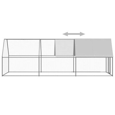 vidaXL Kokošnjak 2x6x2 m pocinkano jeklo