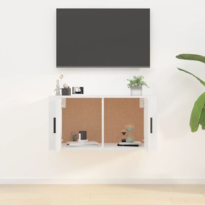 vidaXL Stenska TV omarica visok sijaj bela 80x34,5x40 cm