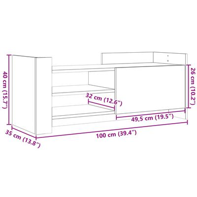 vidaXL TV omarica betonsko siva 100x35x40 cm inženirski les