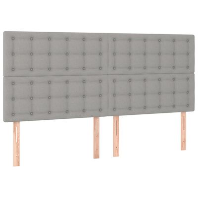 vidaXL Box spring postelja z vzmetnico svetlo siva 160x200 cm žamet