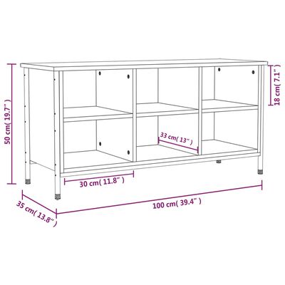 vidaXL Omarica za čevlje sonoma hrast 100x35x60 cm inženirski les