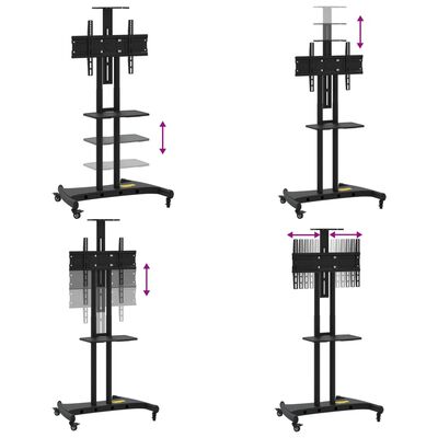 vidaXL TV stojalo na kolesih 32-70-palčni zaslon VESA 600x400 mm 60kg