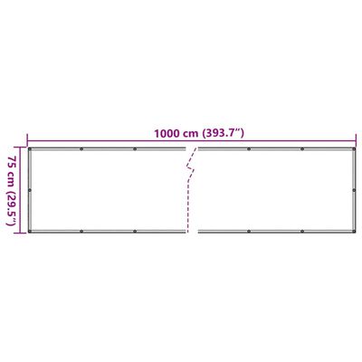 vidaXL Balkonsko platno vzorec rastlin zelena 1000x75 cm PVC