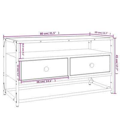 vidaXL TV omarica siva sonoma 80x35x45 cm inženirski les