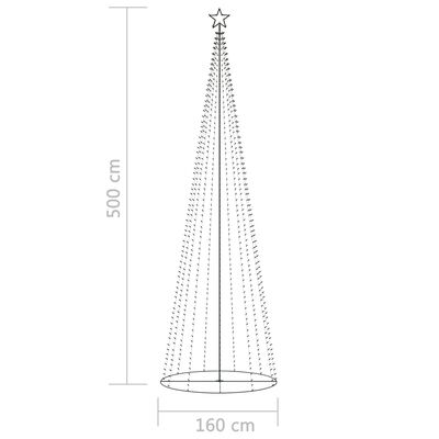 vidaXL Novoletna jelka iz 752 barvnih LED lučk 160x500 cm